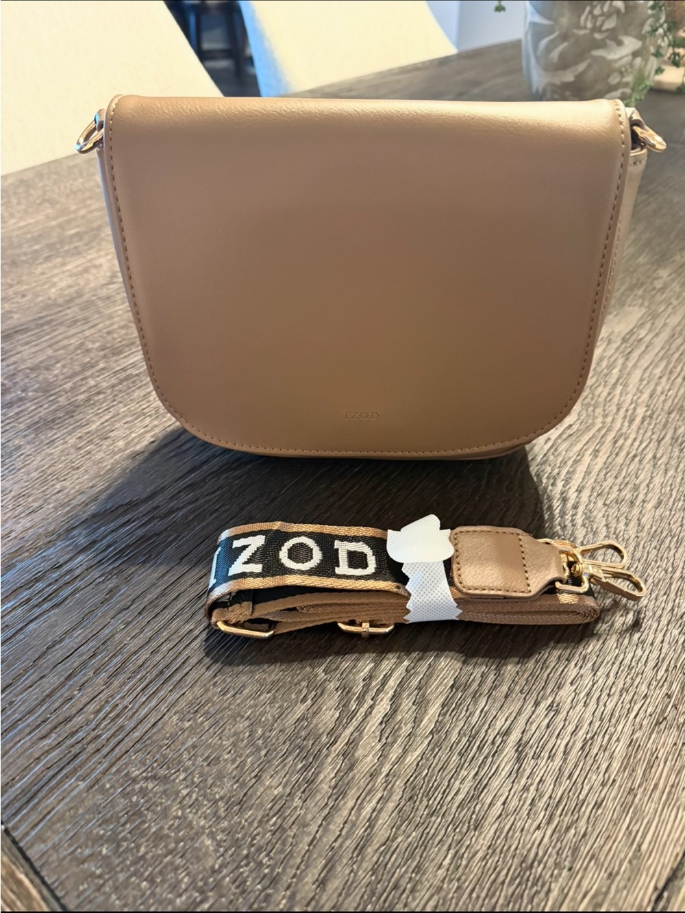 Brown IZOD Crossbody Bag with Detachable Strap